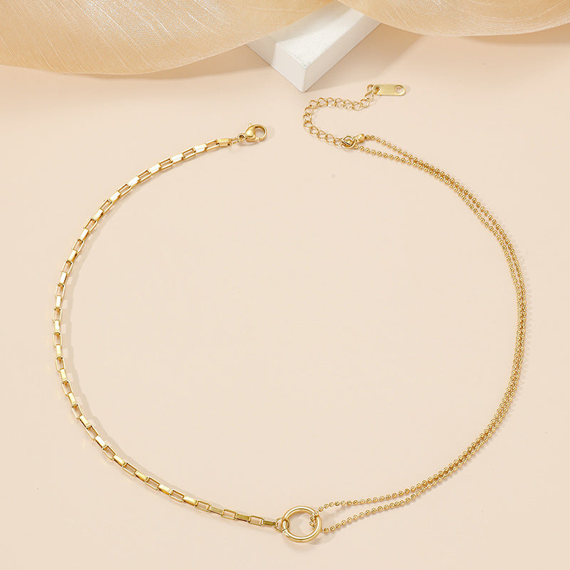 round Beads Stainless Steel Clavicle Chain Cn0290