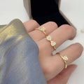 Fully Jeweled Loving Heart Ring Set Removable Clover Open Ring Cn423
