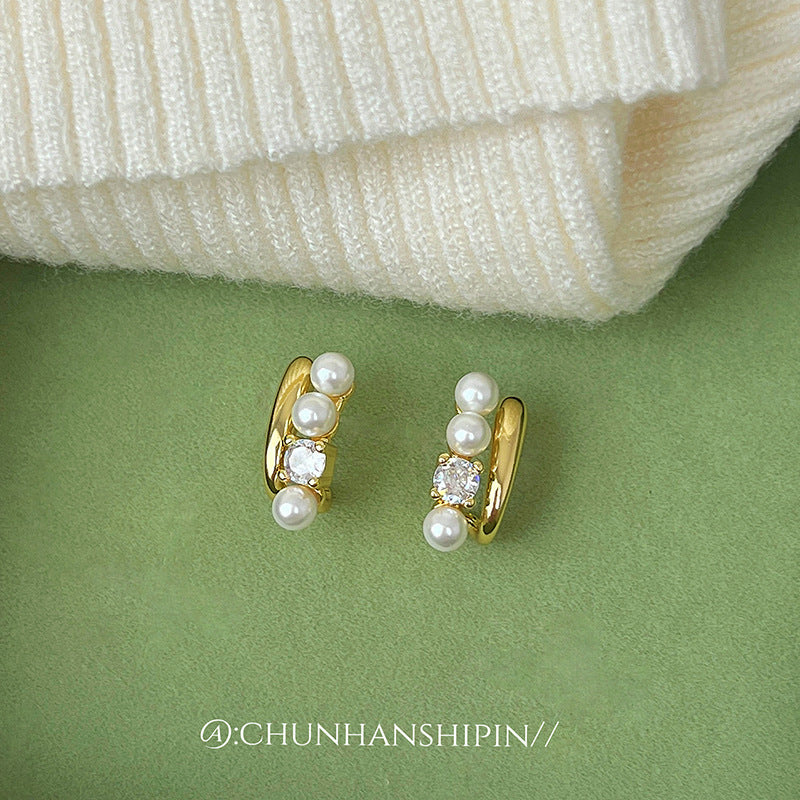 Simple Pearl Ear Clip Pearl Earrings Cn482