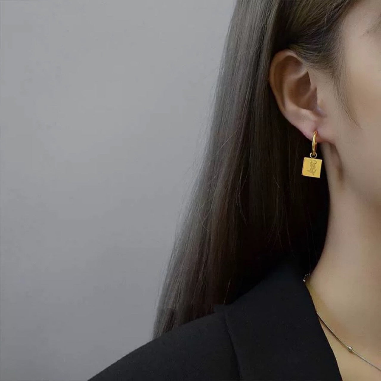 Titanium Steel Rose Gold Ear Clip Cn0256