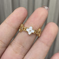 Lucky Four-Leaf Clover Ring Ring Cn492