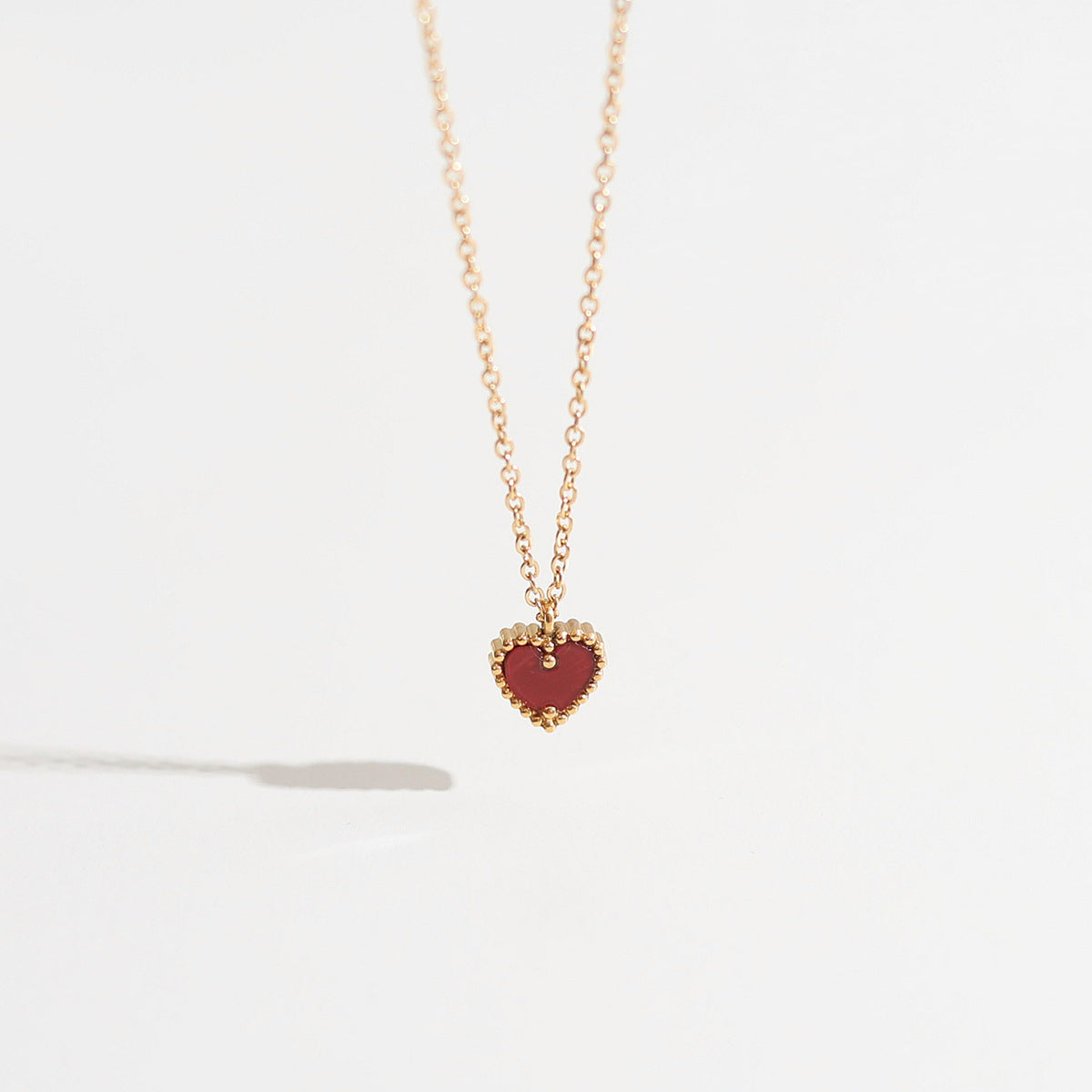 All Match Little Red Heart Necklace Cn0254