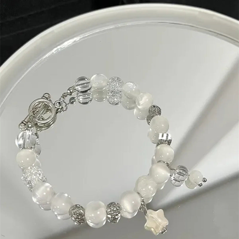 Gelang manik-manik biru safir Cn325