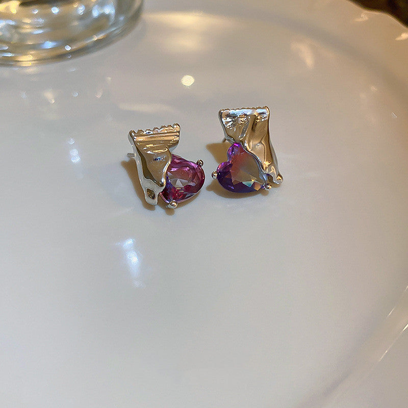 Candy Series Love Heart Earrings Female Candy Bag Ear Studs Earrings Cn544