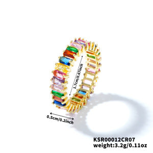 Diamond Ring Jewelry Colorful Zircon Geometric Ring Rainbow Ring