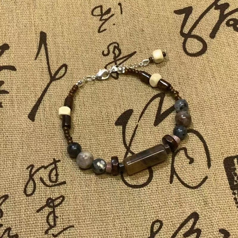 Gelang manik-manik biru safir Cn325