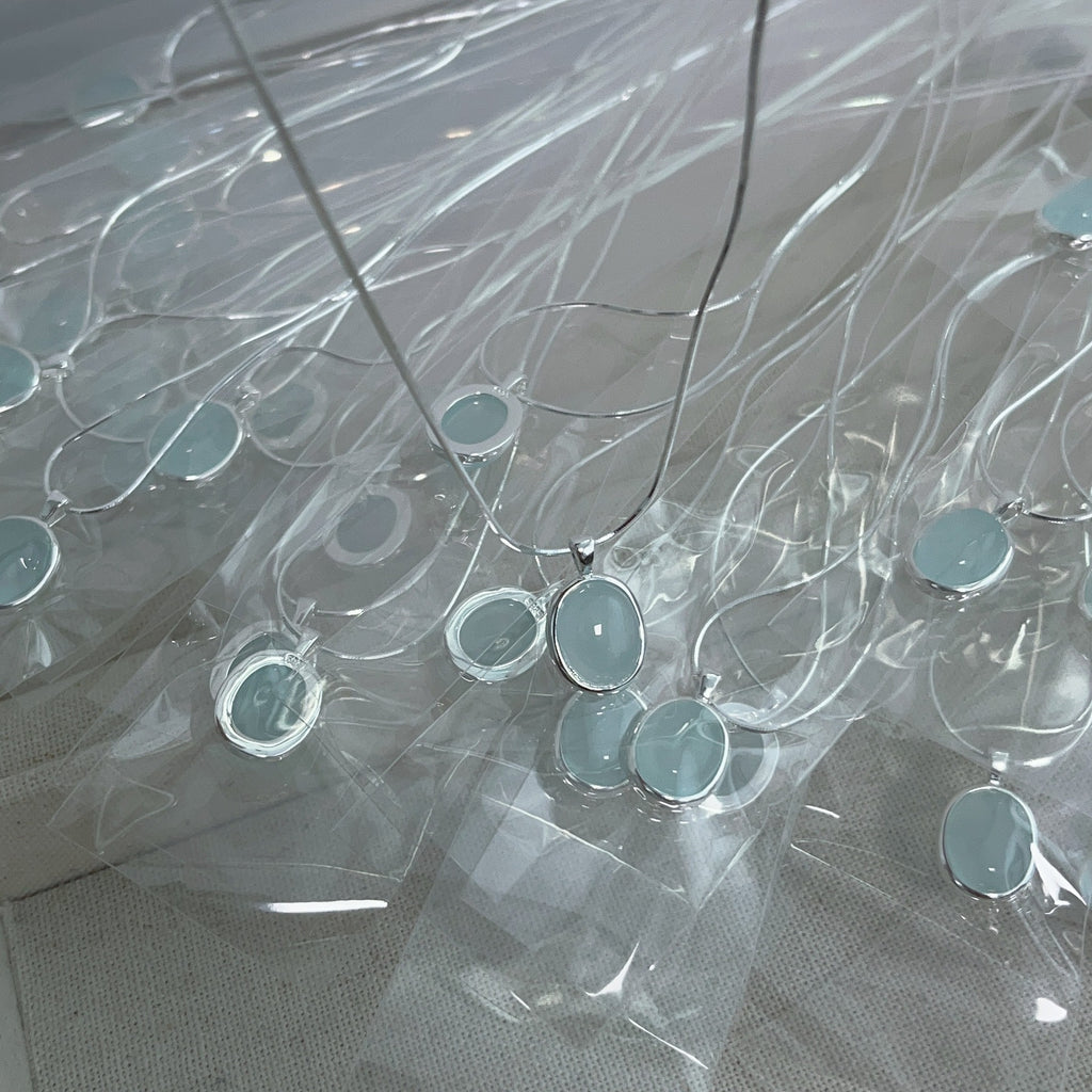 स्काई ब्लू अगेट पेन्टन सर्प हॉड नेलेस Cn327