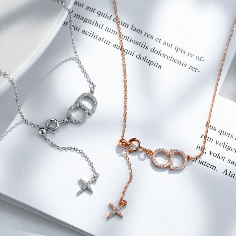 Ins Style English Letter Tassel Necklace Cn502