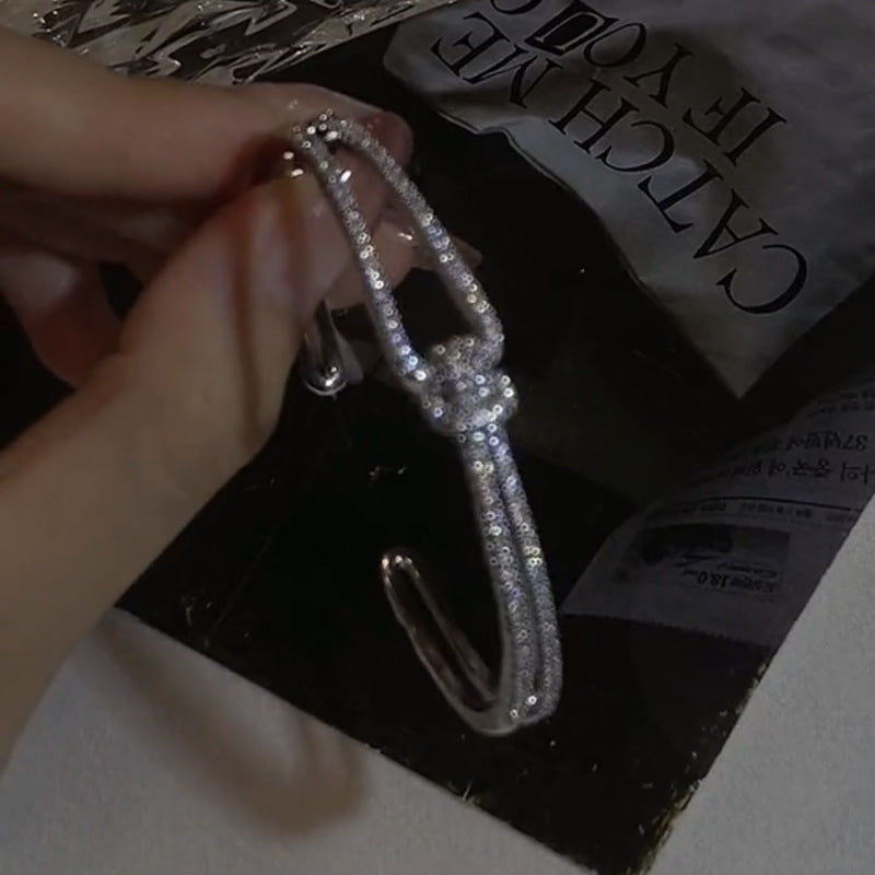 Full Diamond Knotted Bracelet Zircon Niche Bracelet Cn438