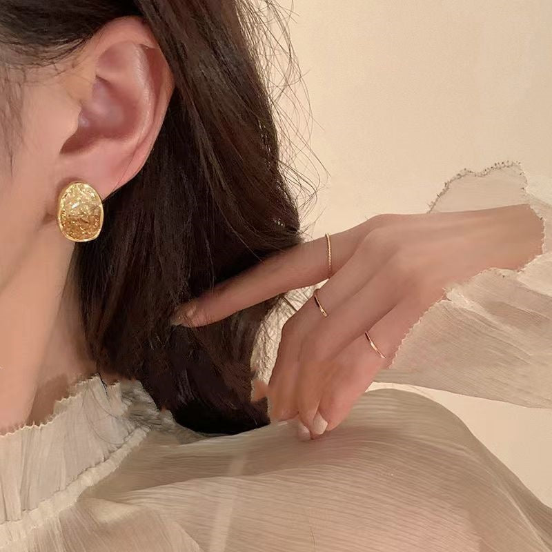 크리스탈 불규칙한 귀걸이 Cn336