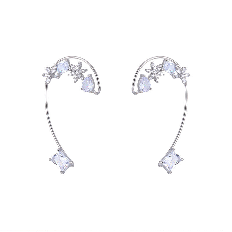 Snowflake Ear Hook Non-Pierced Ear Clip Integrated Earrings Cn512