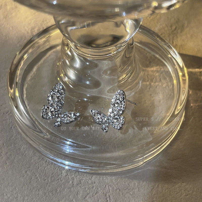 Full Diamond Butterfly Earrings Cn0218