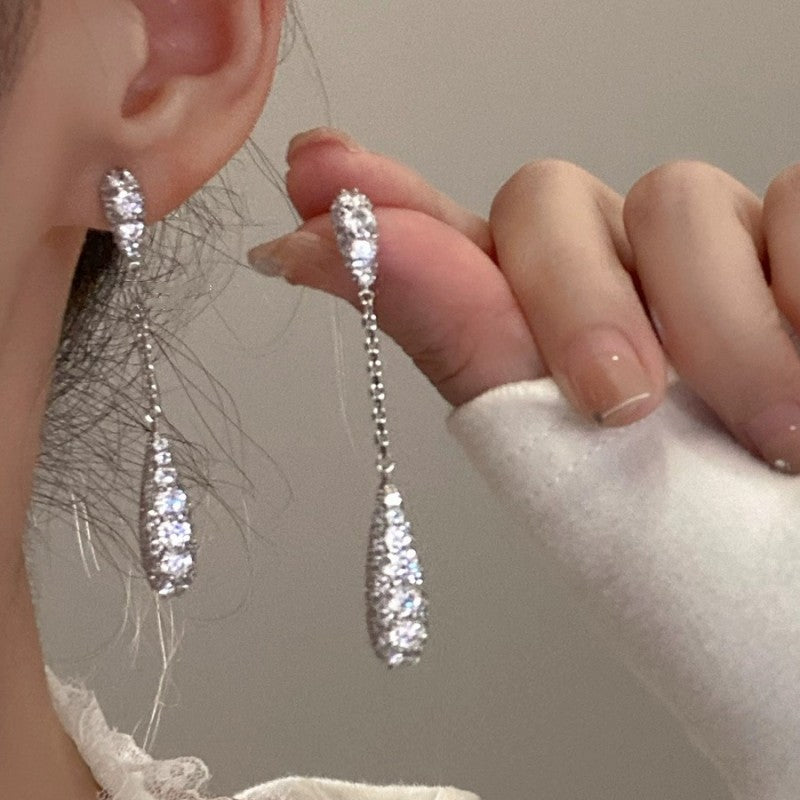 Zircon Water Drops Eardrops Full Diamond Cn357