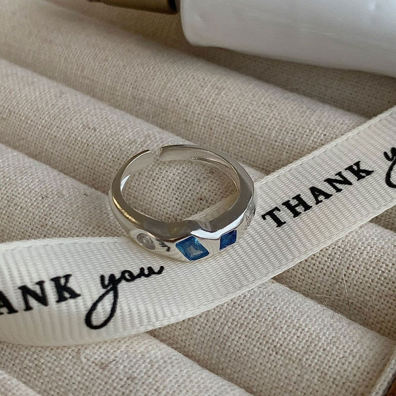 Rainbow Color Zircon Ring Opening Adjustable Ring Cn0304