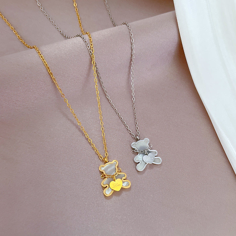 Heart Bear Minimalist Necklace Cn0273
