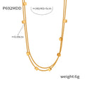 Bead Necklace Necklace Titanium Steel Refined Grace Double-Layer Clavicle Chain Cn572