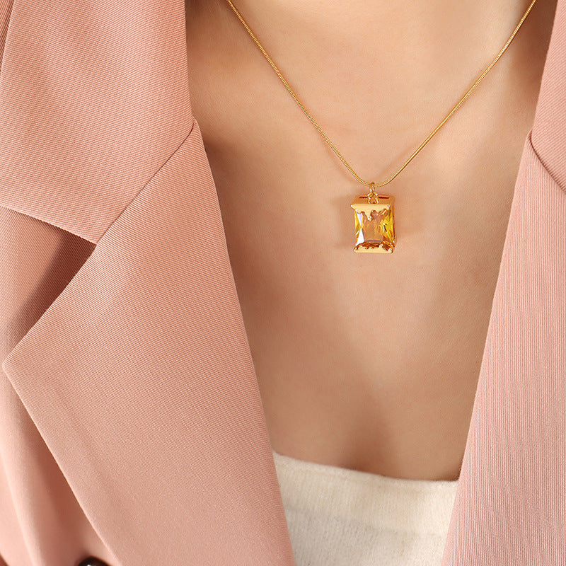 Pendant Titanium Steel Mixed Copper Necklace Fashion Commuter Earrings Jewelry Cn558