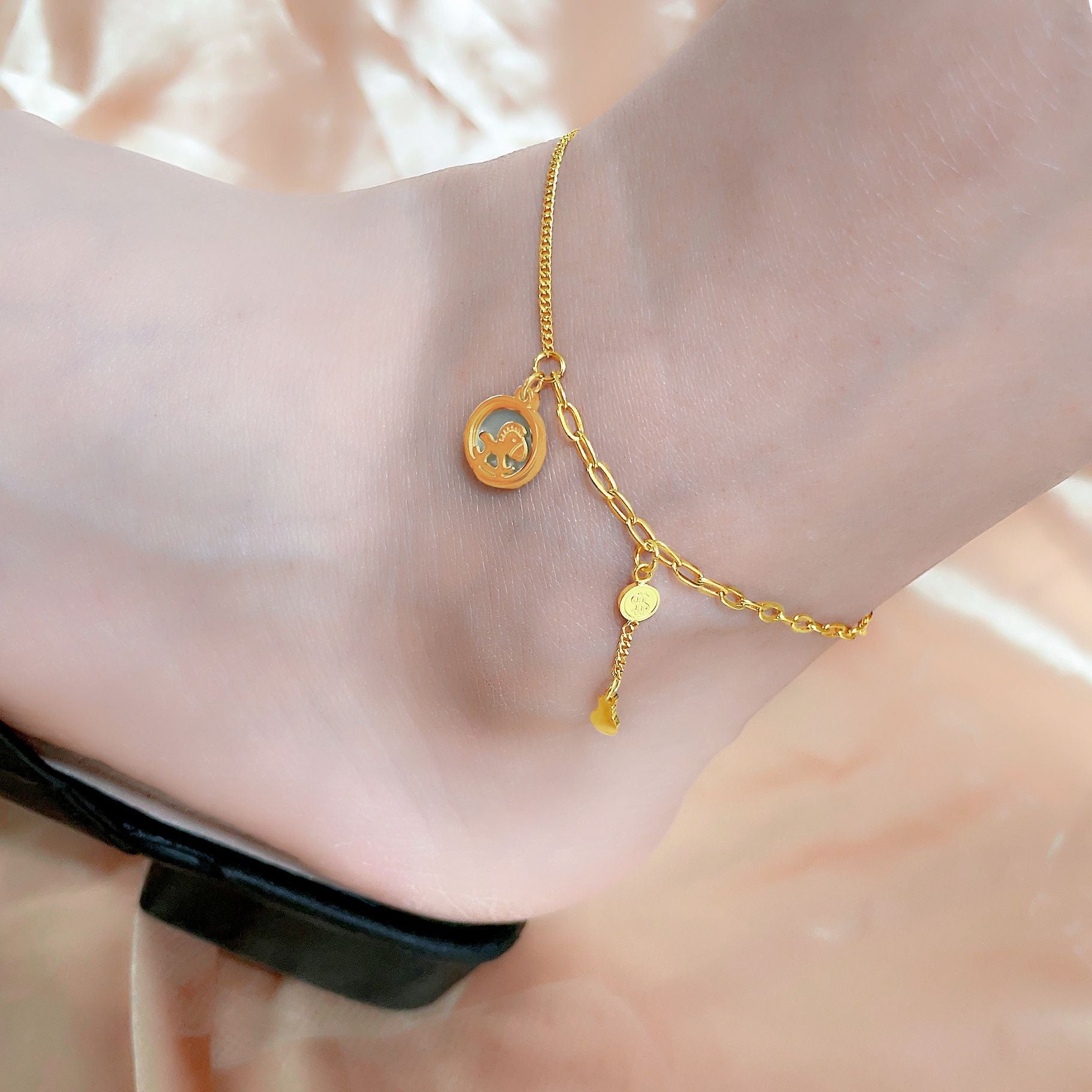 Titanium Steel Immediately Rich Anklet Cn0292