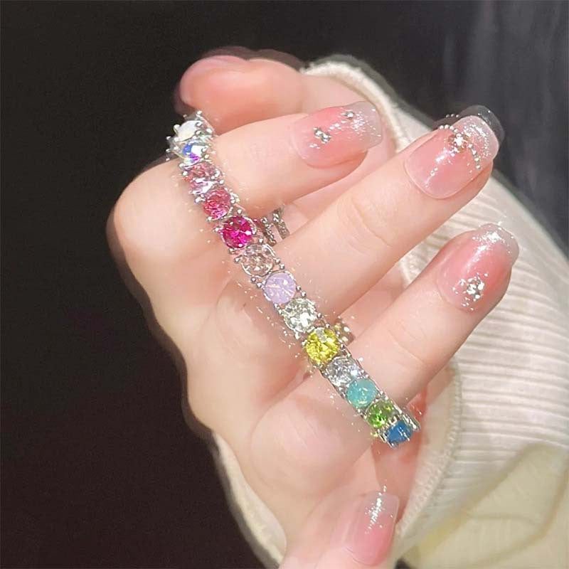 여성을위한 다채로운 캔디 컬러 지르콘 팔찌 Cn374