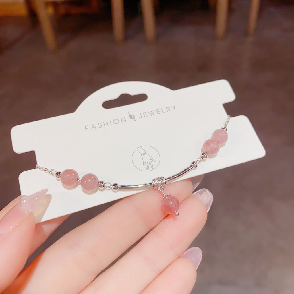 Fantasy Strawberry Quartz Bracelet Adjustable Cn0097