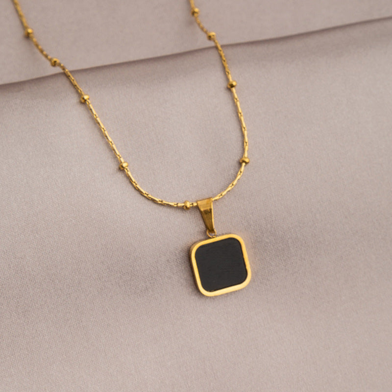 Oval Titanium Steel No Fading Necklace Cn0250