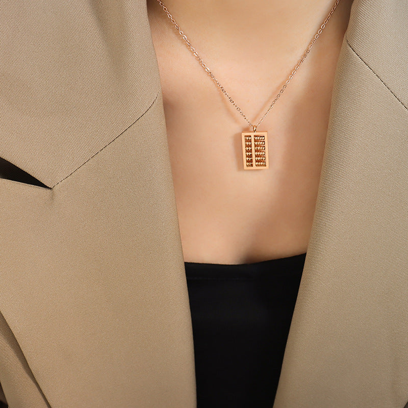 Personalized Small Abacus Pendant Necklace Cn567