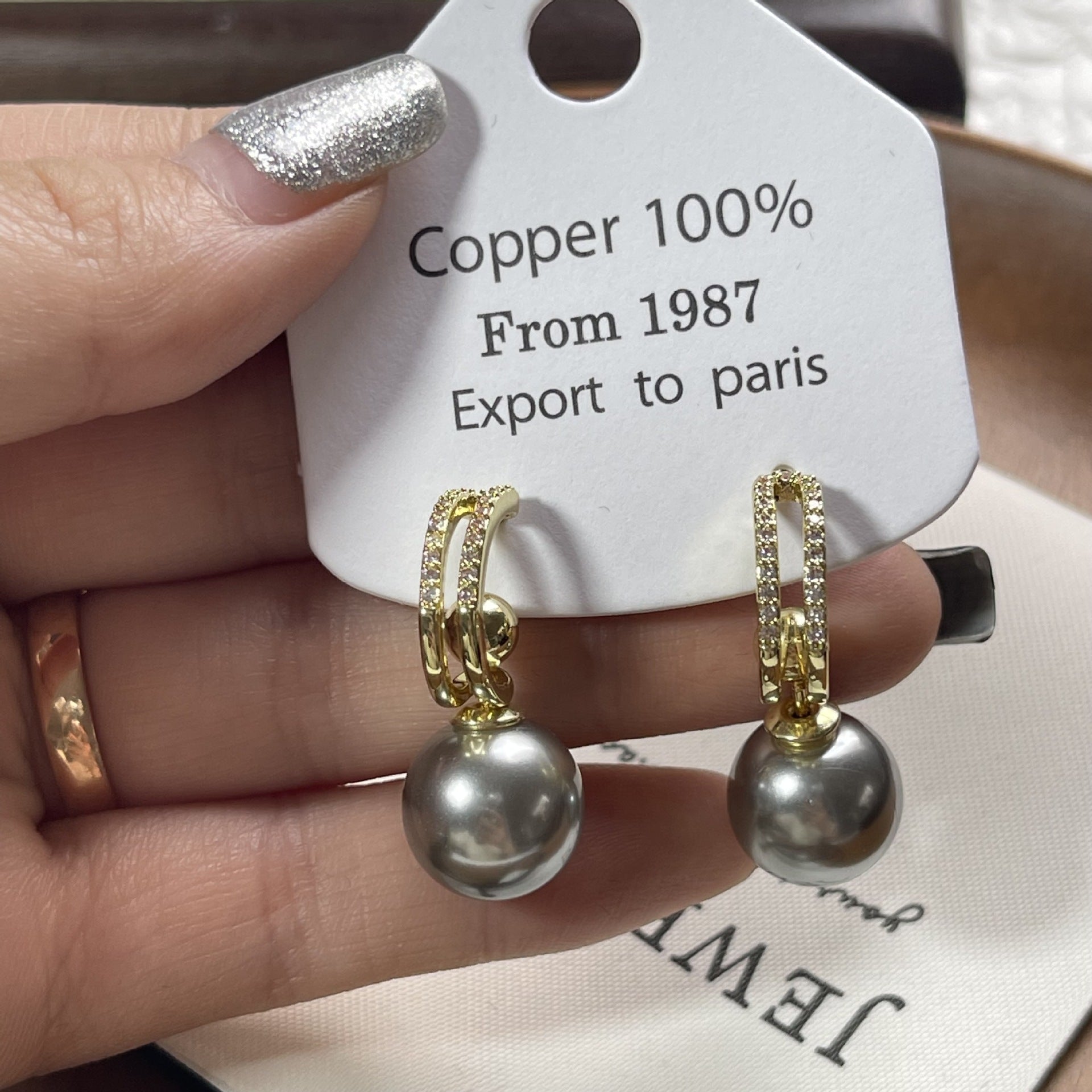 Elegant Pearl Diamond Earrings Detachable Beautiful Personality Earrings Cn511