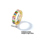 Diamond Ring Jewelry Colorful Zircon Geometric Ring Rainbow Ring