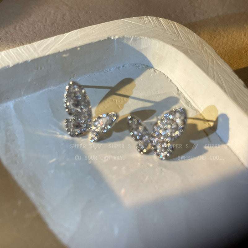 Full Diamond Butterfly Earrings Cn0218