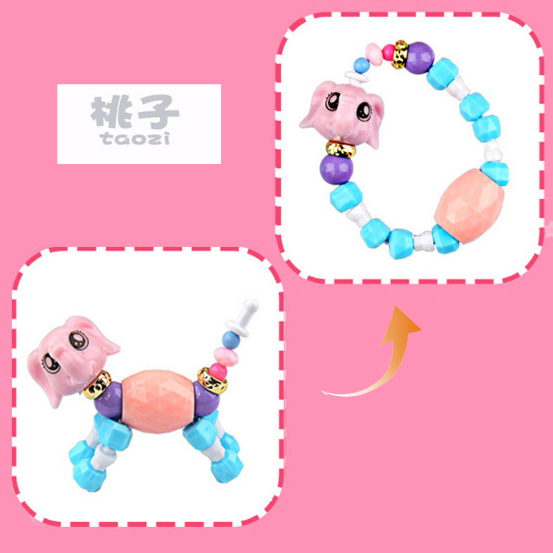 Diy Children Girl Variety Bracelet Elf Magic Animal Children Puzzle Beads Twist Deformation Bracelet Ornament Cn555