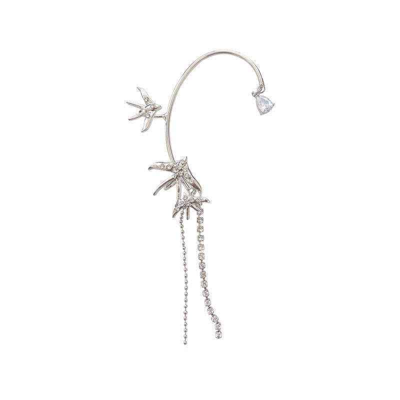 Zircon Tassel Ear Hanging Women's Long Non-Pierced Earrings Cn415