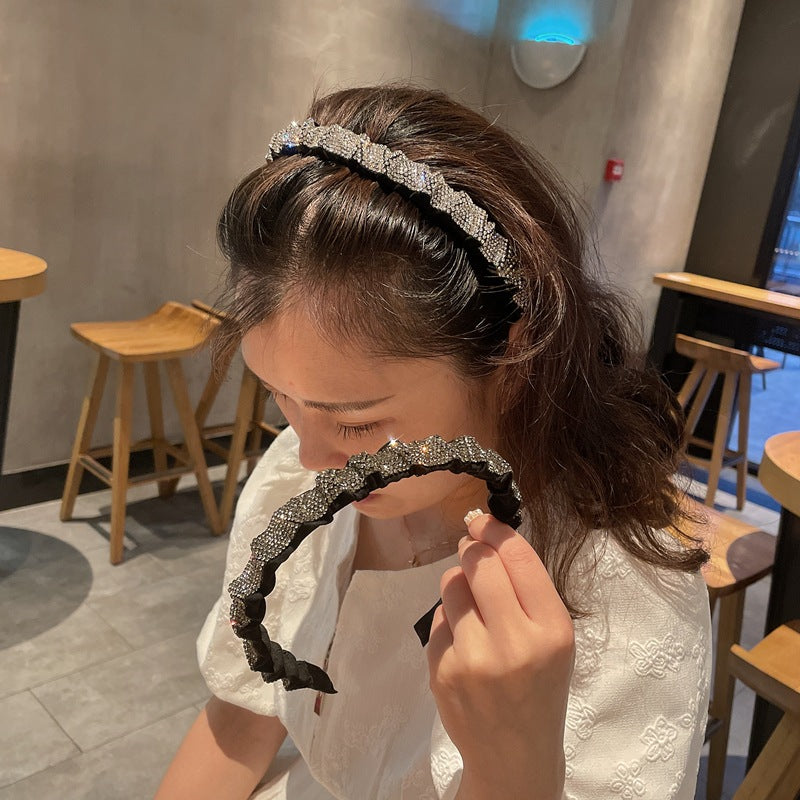 Super Flash Rhinestone Headband Rhinestone Pleated Beautiful Headband Cn507