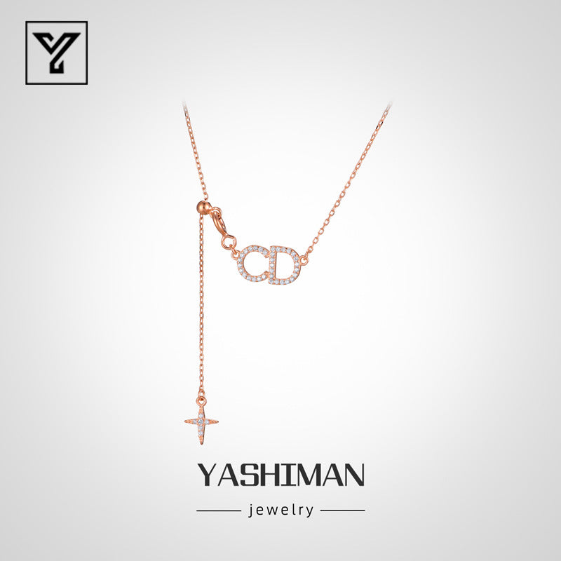 Ins Style English Letter Tassel Necklace Cn502