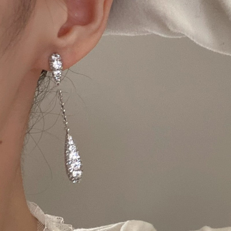Zircon Water Drops Eardrops Full Diamond Cn357