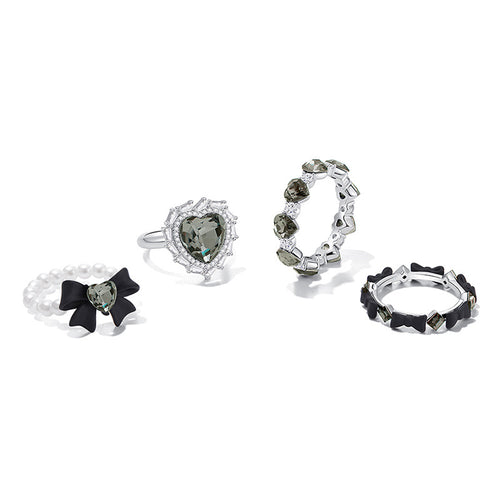 Black Bow Ring Female Imitation Pearl Ring Cn518