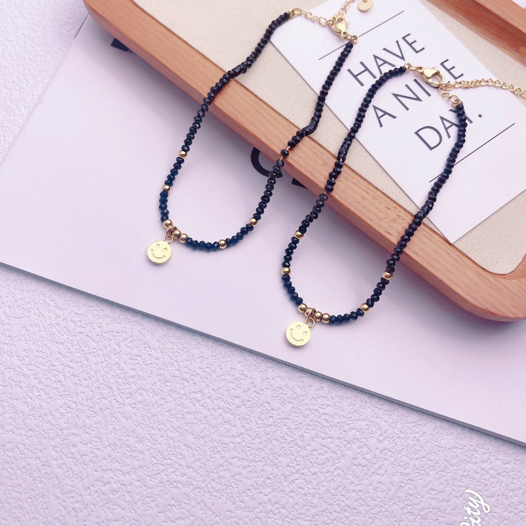 Crystal Smiley Anklet Cn0288