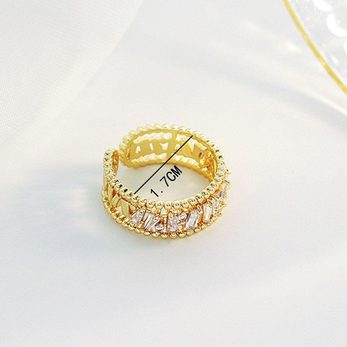 Hollow Glittering Diamond Personalized Ring Opening Adjustable Ring Cn491