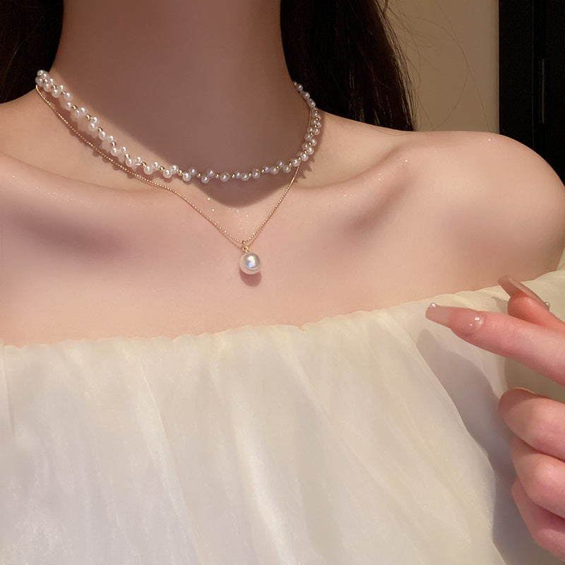 Double-Layer Simplicity Necklace Cn0096