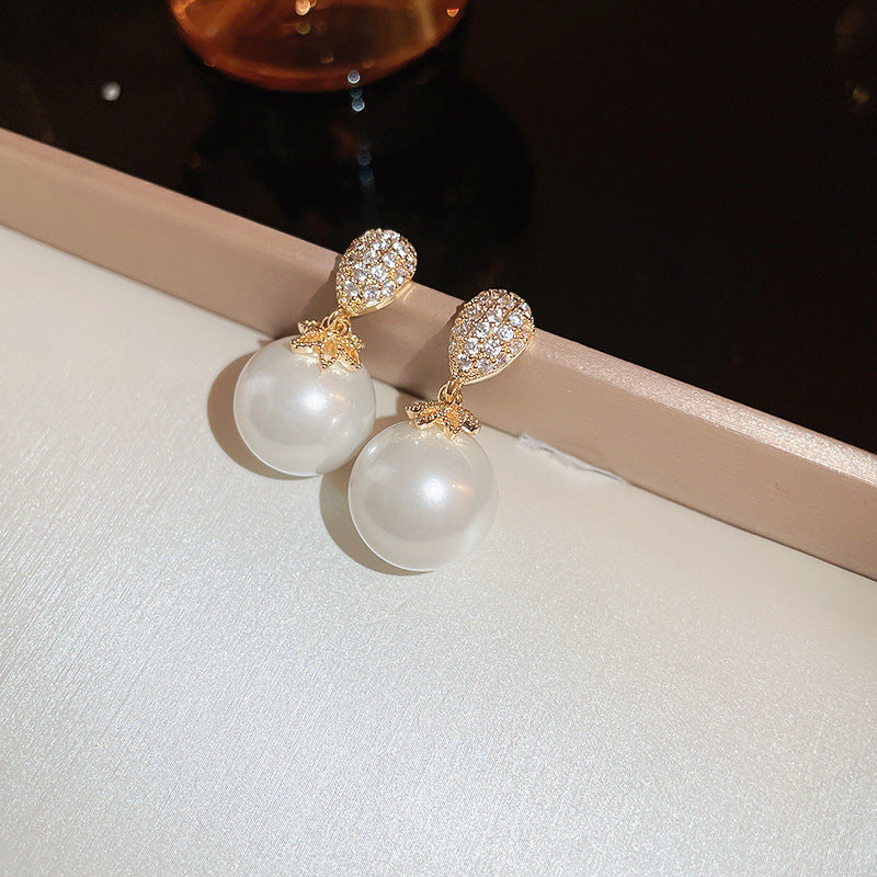 Zircon Bow Water Drop Earrings Cn0220