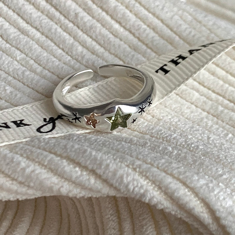 Rainbow Color Zircon Ring Opening Adjustable Ring Cn0304