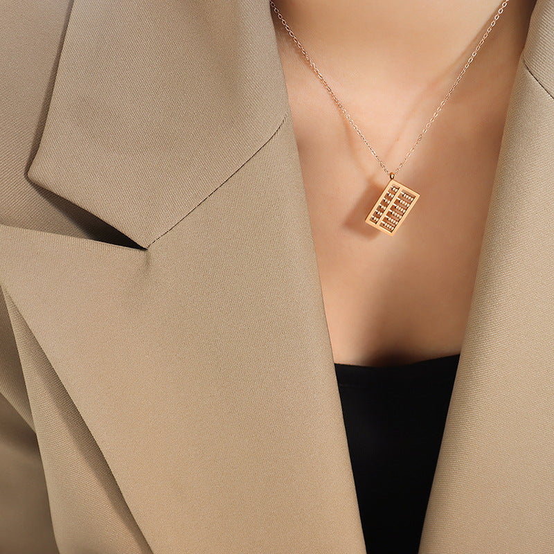 Personalized Small Abacus Pendant Necklace Cn567