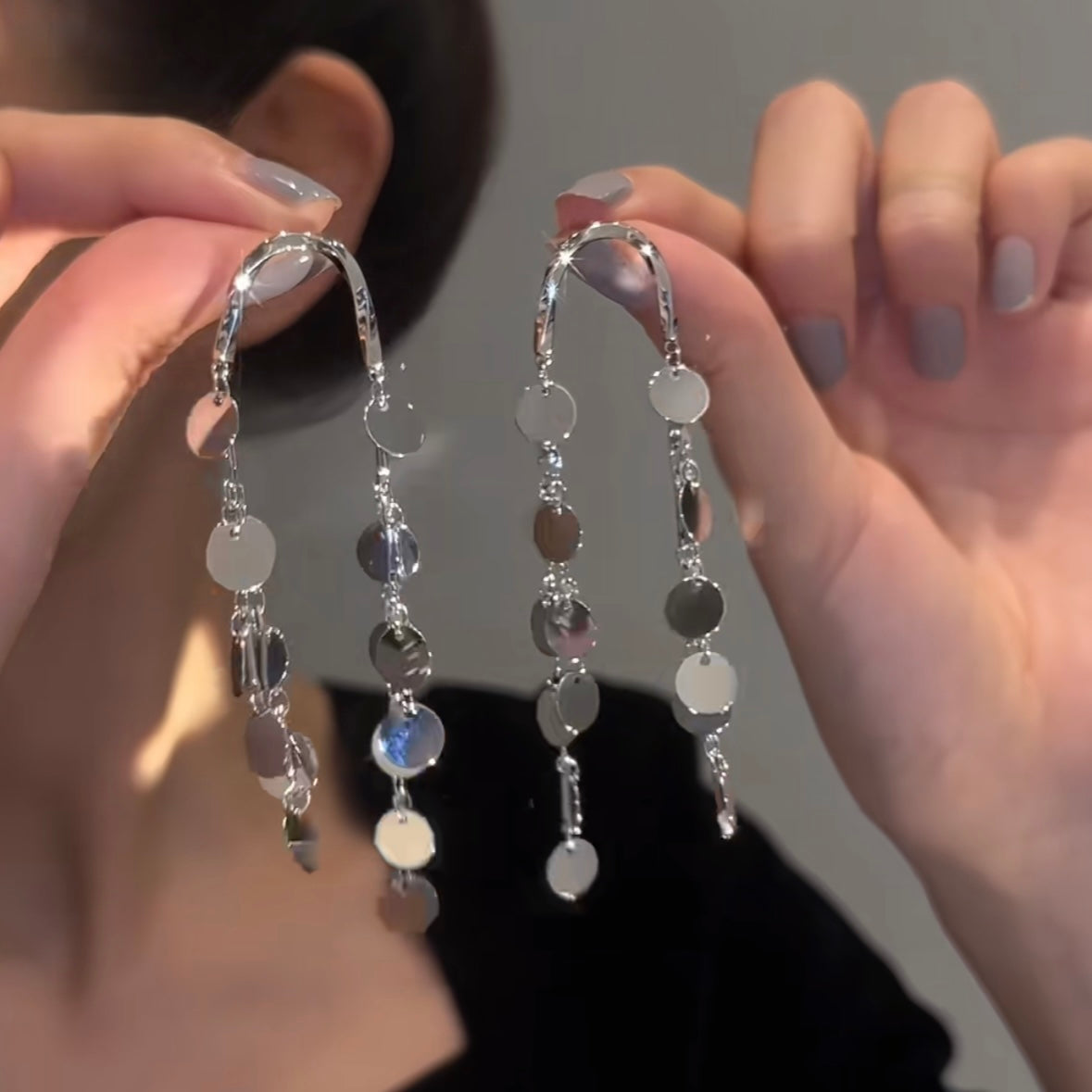 Long Smart Design Earrings Cn409