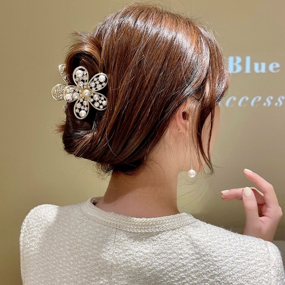 Metal Rhinestone Pearl Flower Headdress Hairpin Cn506