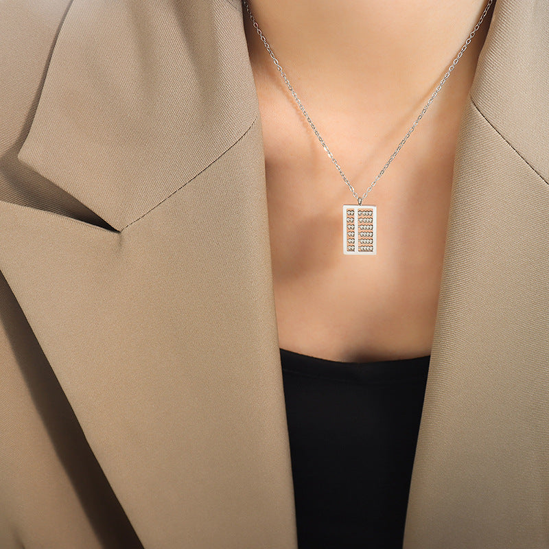 Personalized Small Abacus Pendant Necklace Cn567