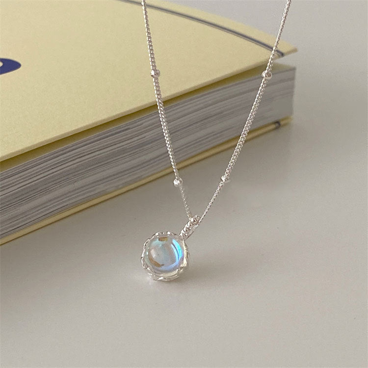Moonstone round Necklace Cn0316