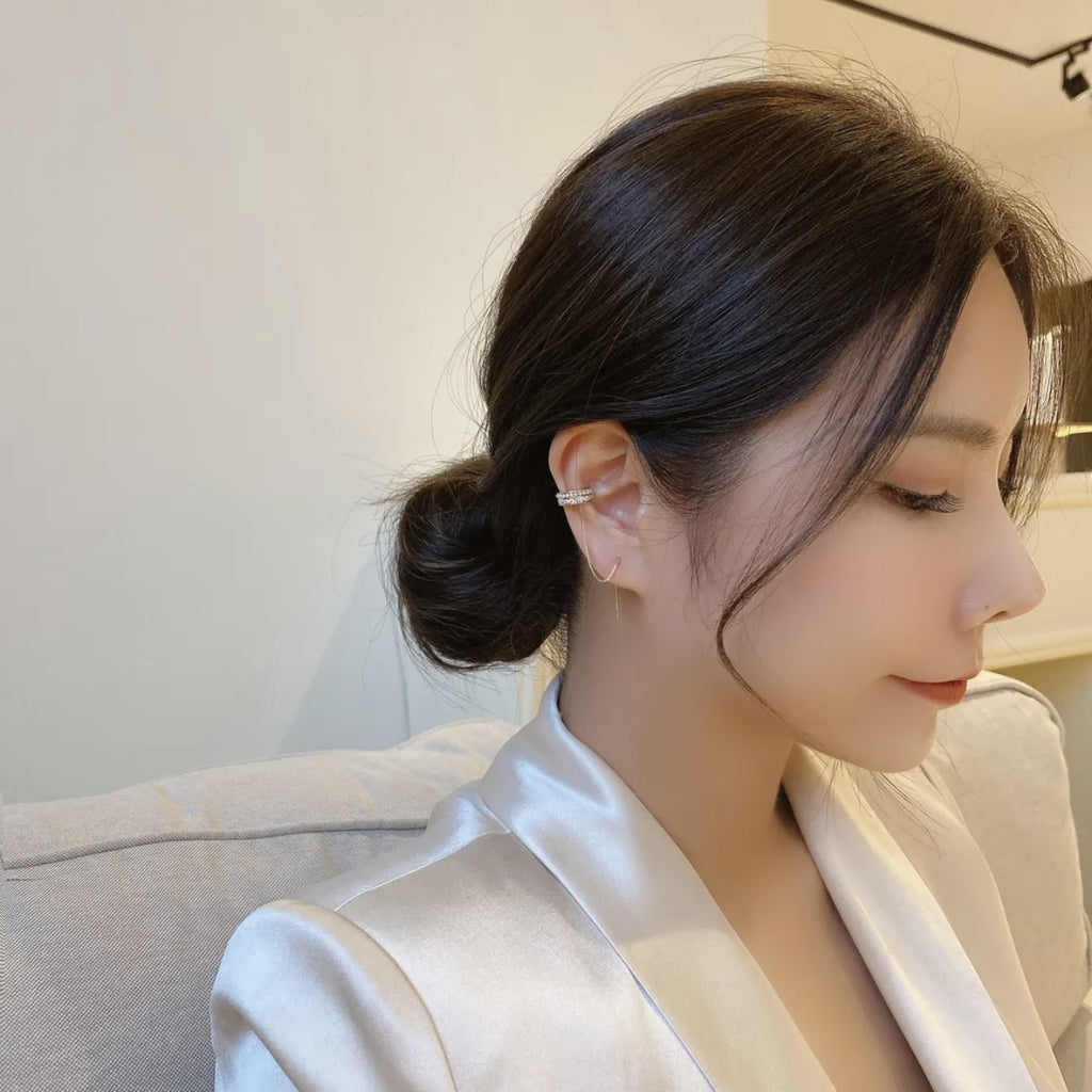 Micro Inlaid Zircon Pearl Inlaid Ear Clip Cn427