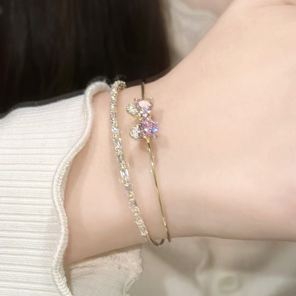 Bracciale farfalla rosa Cn377