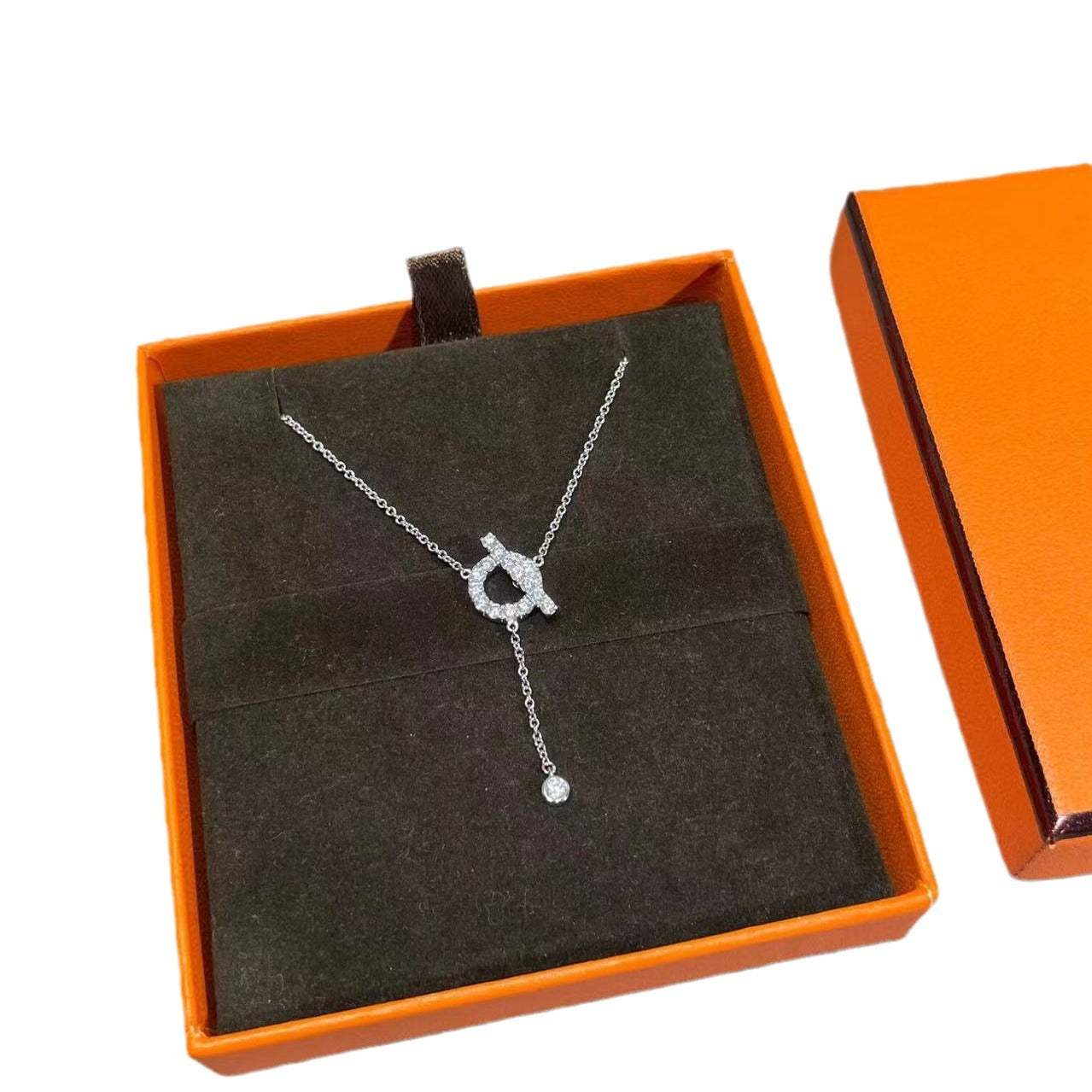 Women's Letter Full Diamond Circle Clavicle Chain Cn442