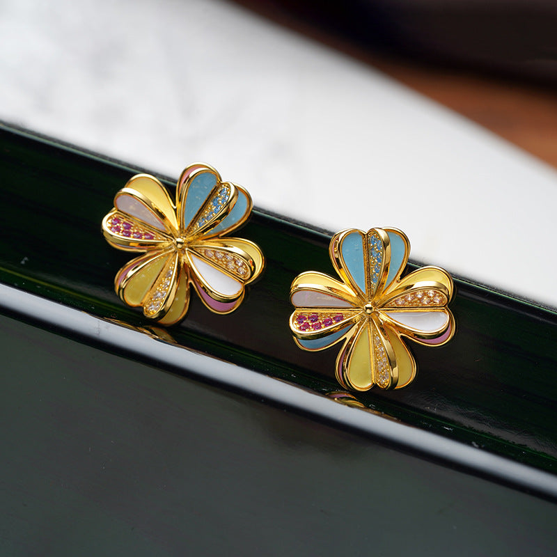 Clover Fashionable and Versatile Earrings Cn0262
