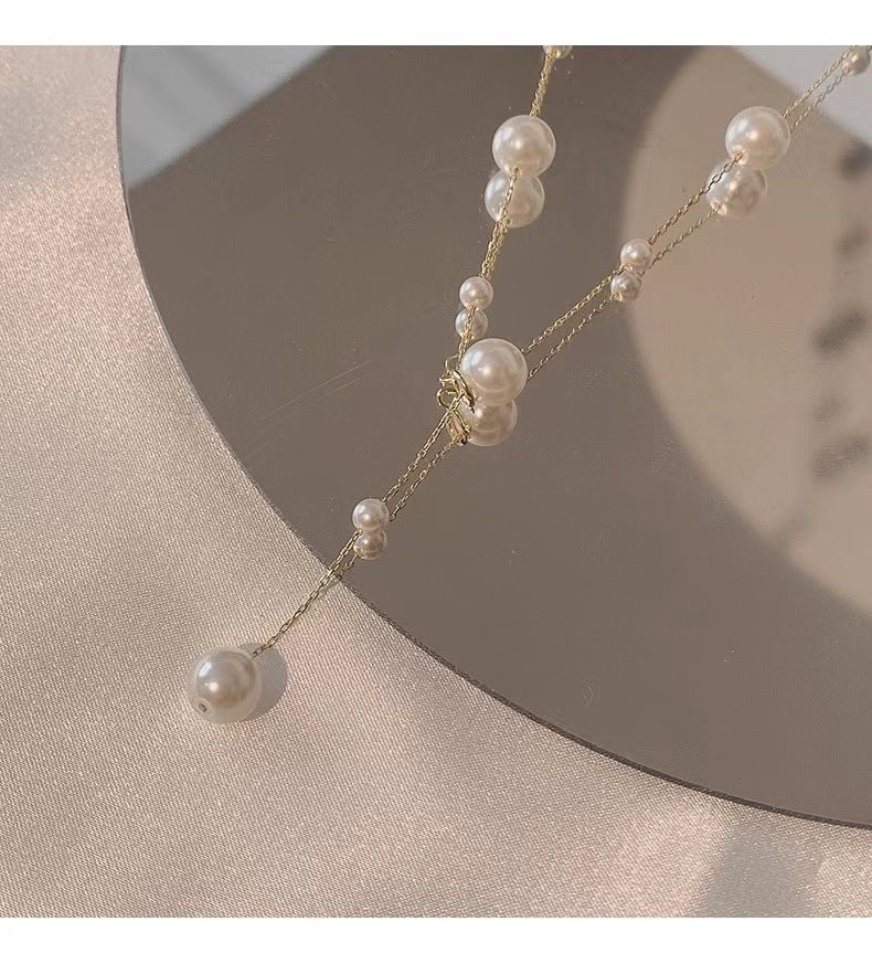 Starry Pearl Necklace Clavicle Chain Cn447